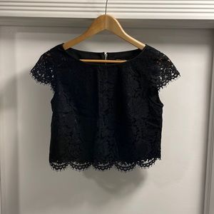 White House Black Market crop lace top